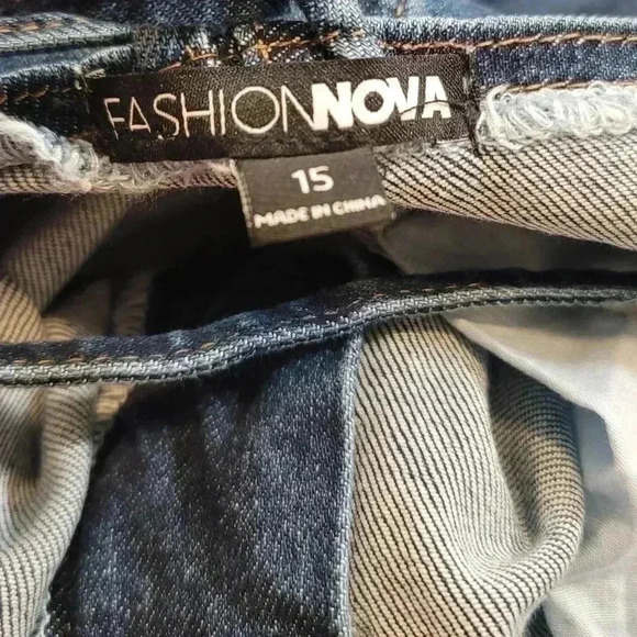 Fashion Nova Tie Em Up High Rise Boyfriend Denim Jeans Lace Up Back Plus Size 15 - Picture 5 of 16
